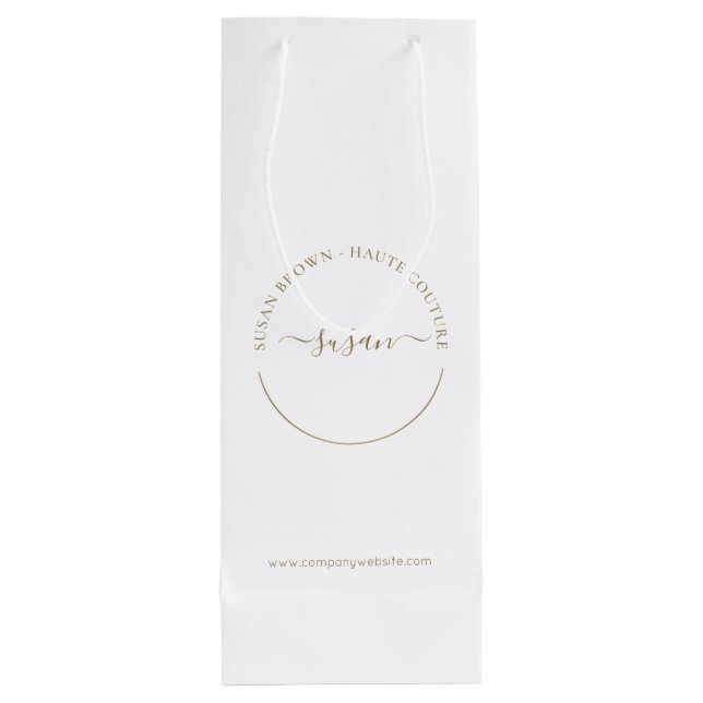 Elegante Boutique kundenspezifisches Kleinpapier E Geschenktüte Für Weinflaschen (Rückseite)