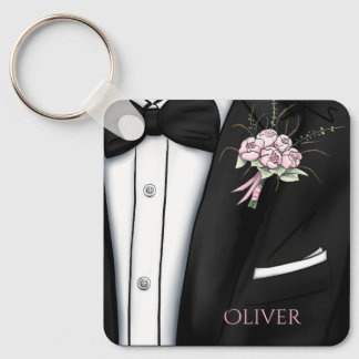 Elegante Boutonniere für den Bräutigam Schlüsselanhänger