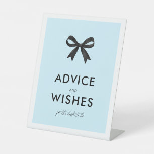Elegante Bow Blue Advice und Wünsche Sockelschild