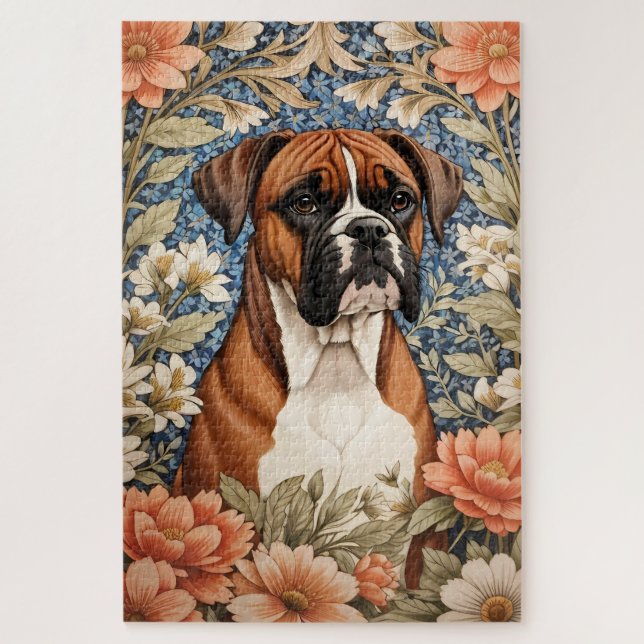 Elegante Boxerhunde-William-Morris-Inspiration  (Vertikal)