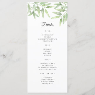 Élégante Branche D'Olivier. Menu Barre mariage sim