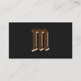 Elegante braune Formen auf schwarzem Monogramm-3D- Visitenkarte