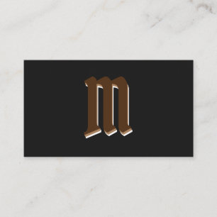 Elegante braune Formen auf schwarzem Monogramm-3D- Visitenkarte