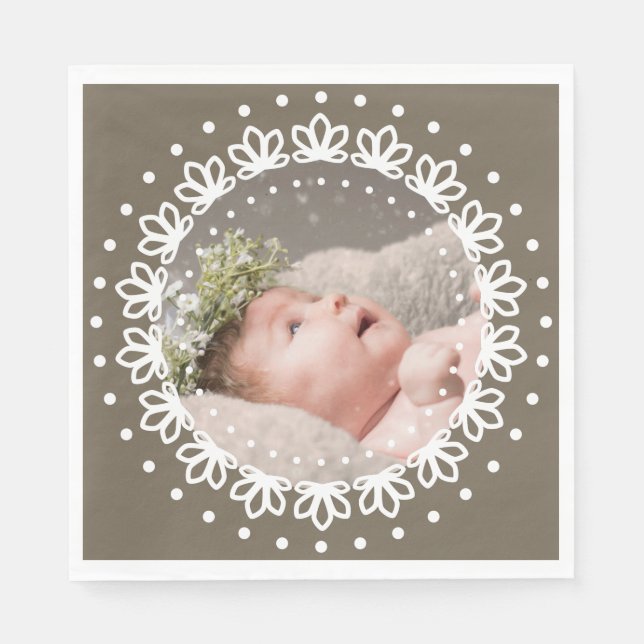 Elegante braune Geburtstagsparty Serviette (Vorderseite)