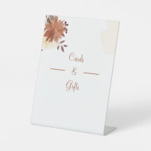 Elegante braune Hochzeitskarten und Geschenke