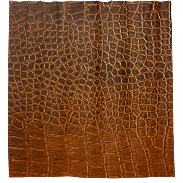 Elegante braune Krokodilledertextur. Duschvorhang (Vorderseite)
