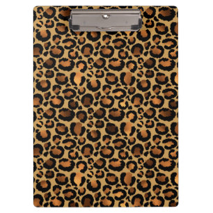 Elegante braune Leopardenflecken Wildtier Glamour Klemmbrett
