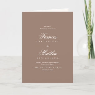 Elegante braune romantische Hochzeit Programm