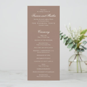 Elegante braune romantische Hochzeit Programm