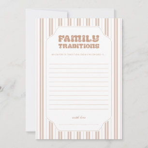 Elegante braune Streifen Familien Traditionen Baby Einladung