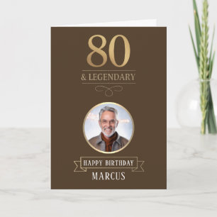 Elegante braune und goldene 80. und legendäre Gebu Karte