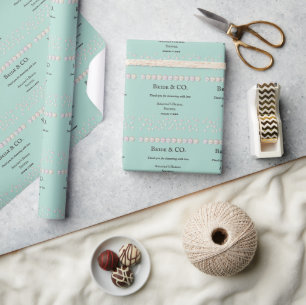 Elegante Braut & Co Türkisblaue Perlen-Brautabschi Geschenkpapier