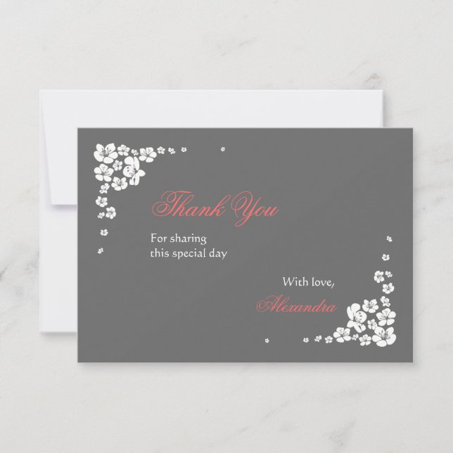 Elegante Braut danken Ihnen Karte 3.5x5 (Vorderseite)