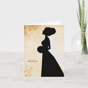 Elegante Braut-Dankeskarten im Silhouette-Design Dankeskarte