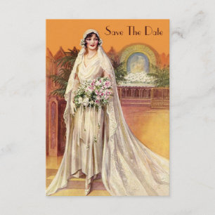 Elegante Braut der 1930er Jahre Hochzeit Save the  Einladung