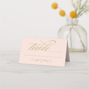 Elegante Braut-Hochzeit mit Gold-Kalligrafie-Schri Platzkarte