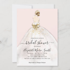 Elegante Braut Hochzeitgown Rosa Brautparty Einladung