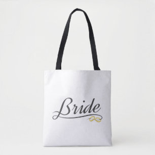 Elegante Braut Hochzeits-Kalligrafie   Einkaufstas Tasche