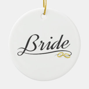 Elegante Braut Hochzeits-Kalligrafie Keramik-Ornam Keramik Ornament