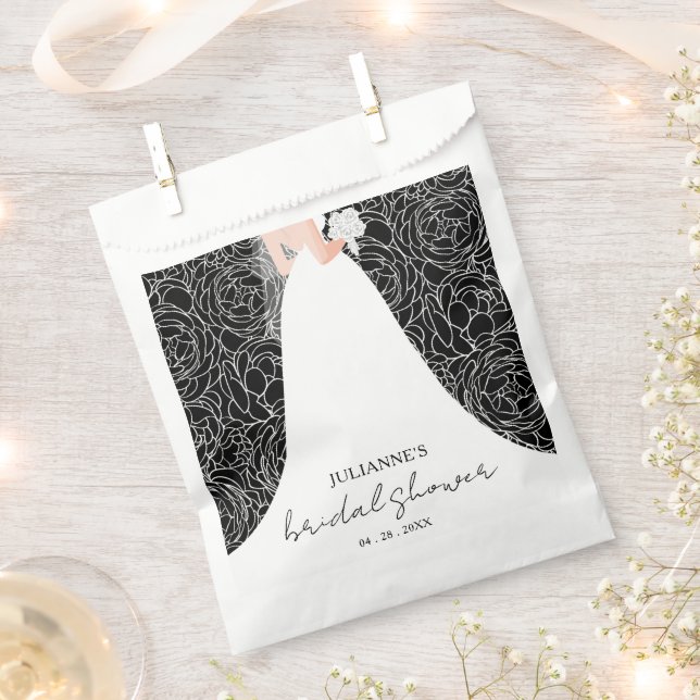 Elegante Braut im Schwarzen Brautparty Geschenktütchen (Ausgeschnitten)