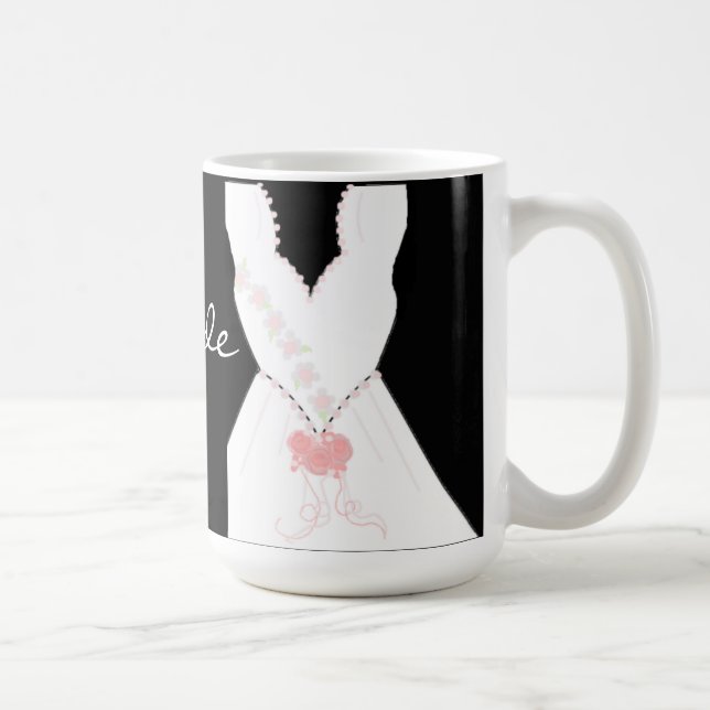 Elegante Braut in Schwarz und Weiß Kaffeetasse (Rechts)