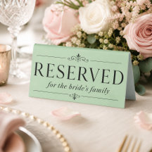 Elegante Braut-Sage-Familie Reservierte Hochzeit