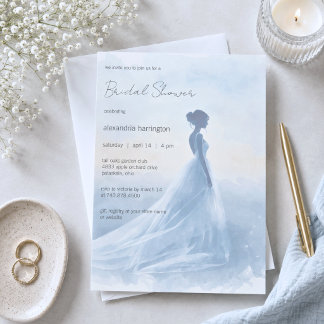 Elegante Braut-Silhouette Brautparty-Einladung Einladung