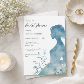 Elegante Braut-Silhouette Junggesellinnen-Abschied Einladung