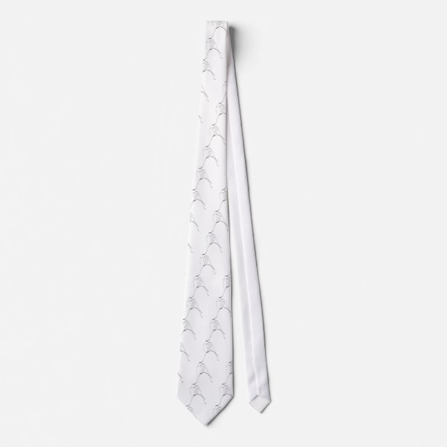 Elegante Braut-und Bräutigam-Silhouette-Schablone Krawatte (Vorderseite)