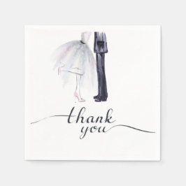 Elegante Braut und Groom Dance Napkin Serviette