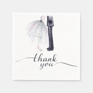 Elegante Braut und Groom Dance Napkin Serviette
