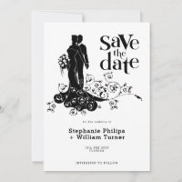 Elegante Braut und Groom Hochzeit Silhouette