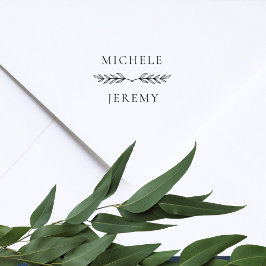 Elegante Braut und Groom Wedding Botanical Gummistempel