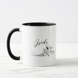 Elegante Braut-Wildblumen-Doodles  Tasse