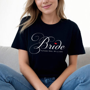 Elegante Braut Zukünftige Mrs Schwarz Damen T-Shirt