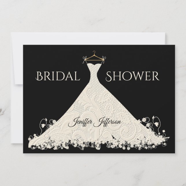 Elegante Brautdusche Einladung (Vorderseite)