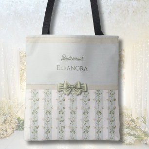 Elegante Brautjungfer Blumenstreifen Coquette Schl Tasche