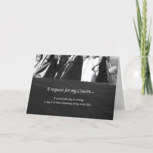 Elegante Brautjungfer-Einladungskarte für Cousinen Einladung