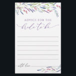Elegante Brautparty-Advice-Karte für Blumenläden<br><div class="desc">Elegante florale Lavendel Brautparty Advice Card. Matching-Elemente verfügbar. Vollständige Sammlung: https://www.zazzle.com/collections/trendy_elegant_flower_lavender_collection-119835281918261692</div>