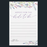 Elegante Brautparty-Advice-Karte für Blumenläden<br><div class="desc">Elegante florale Lavendel Brautparty Advice Card. Matching-Elemente verfügbar. Vollständige Sammlung: https://www.zazzle.com/collections/trendy_elegant_flower_lavender_collection-119835281918261692</div>