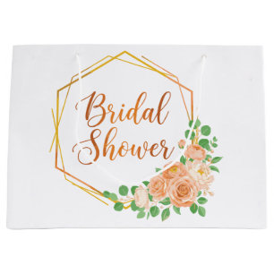 Elegante Brautparty-Blumen- und Gold-Kunst Große Geschenktüte
