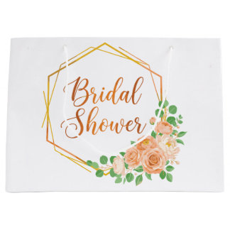 Elegante Brautparty-Blumen- und Gold-Kunst Große Geschenktüte