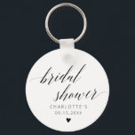Elegante Brautparty-Favoriten Schlüsselanhänger<br><div class="desc">Vervollständigen Sie Ihr Brautparty mit dem Schlüsselanhänger Elegant Black Calligraphy Brautparty Favors. Diese eleganten und minimalistischen Schlüsselanhänger mit schwarzer Kalligrafie sind der ideale Begleiter für Ihre Feier. Sie fügen dem Polterabend eine Touch Eleganz hinzu und sorgen für ein stilvolles und funktionales Brautparty.</div>