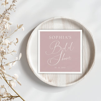Elegante Brautparty im minimalistischen Mauve-Stil Serviette