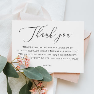 Elegante Brautparty-Karte Minimalistische Schrif Dankeskarte
