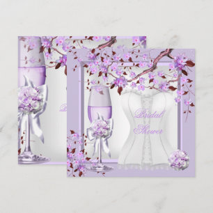 Elegante Brautparty Lavendel Lila Flieder 4b Einladung