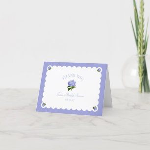 Elegante Brautparty Lavendelblaue Hortensie Chic Dankeskarte
