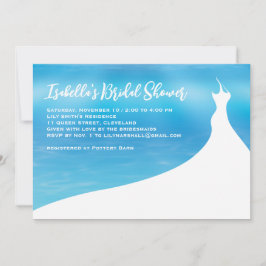 Elegante Bridal Dusche Einladung blaue Aquarell