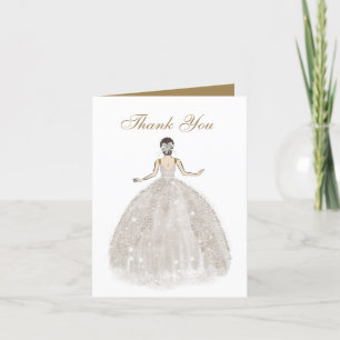 Elegante Bridal-Shower  Dankeskarte