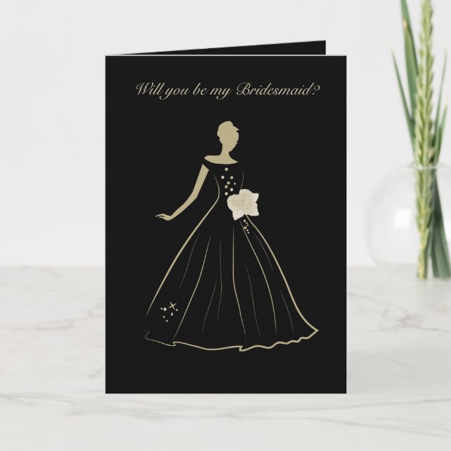 elegante Bride Bridesmaid Faltkarte Karte (Vorderseite)